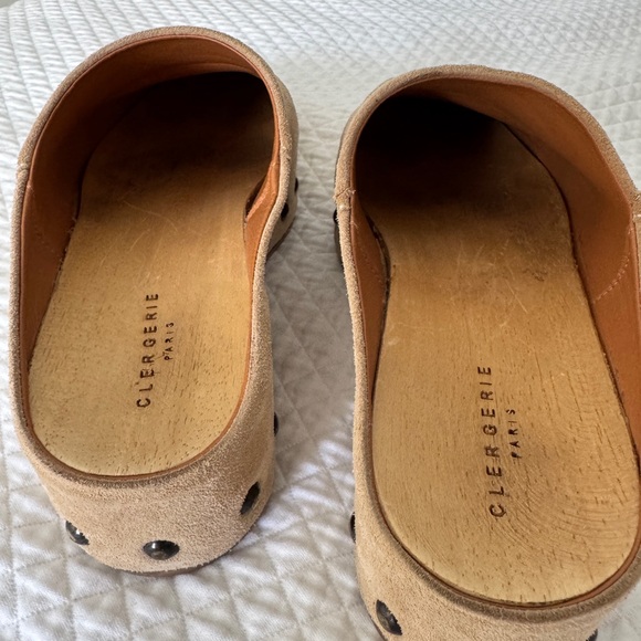 Clergerie Suede Studded Clogs - Picture 5 of 8